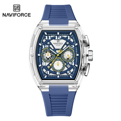 Men's Quartz Sports Watch 50M Water Resistant Luminous Multi-Function Barrel Dial Wristwatch