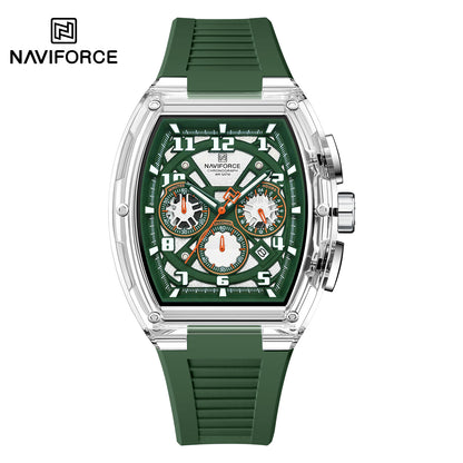 Men's Quartz Sports Watch 50M Water Resistant Luminous Multi-Function Barrel Dial Wristwatch