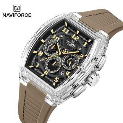 Men's Quartz Sports Watch 50M Water Resistant Luminous Multi-Function Barrel Dial Wristwatch