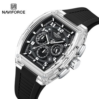 Men's Quartz Sports Watch 50M Water Resistant Luminous Multi-Function Barrel Dial Wristwatch
