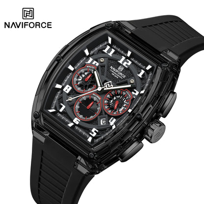 Men's Quartz Sports Watch 50M Water Resistant Luminous Multi-Function Barrel Dial Wristwatch