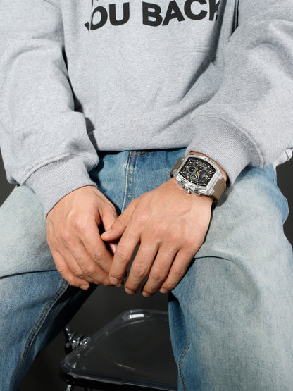 Men's Quartz Sports Watch 50M Water Resistant Luminous Multi-Function Barrel Dial Wristwatch